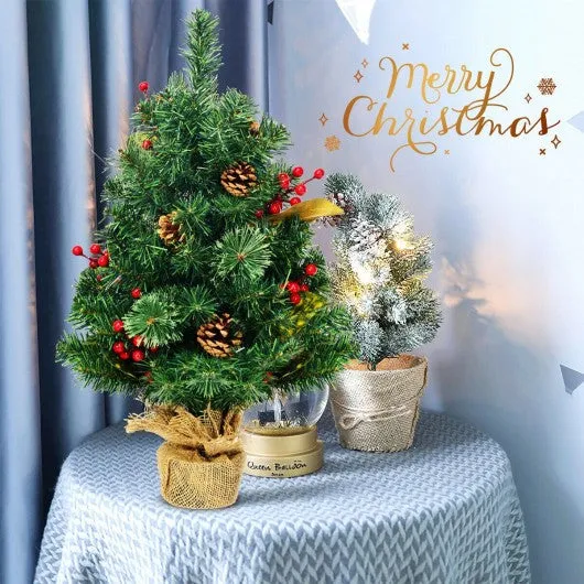 2Ft Tabletop Pine Artificial Christmas Tree in Burlap Base