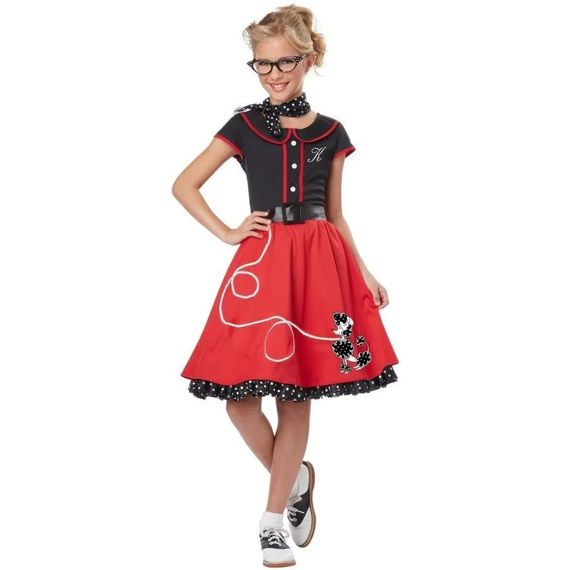 50's Sweetheart Child Costume (Black/Red)