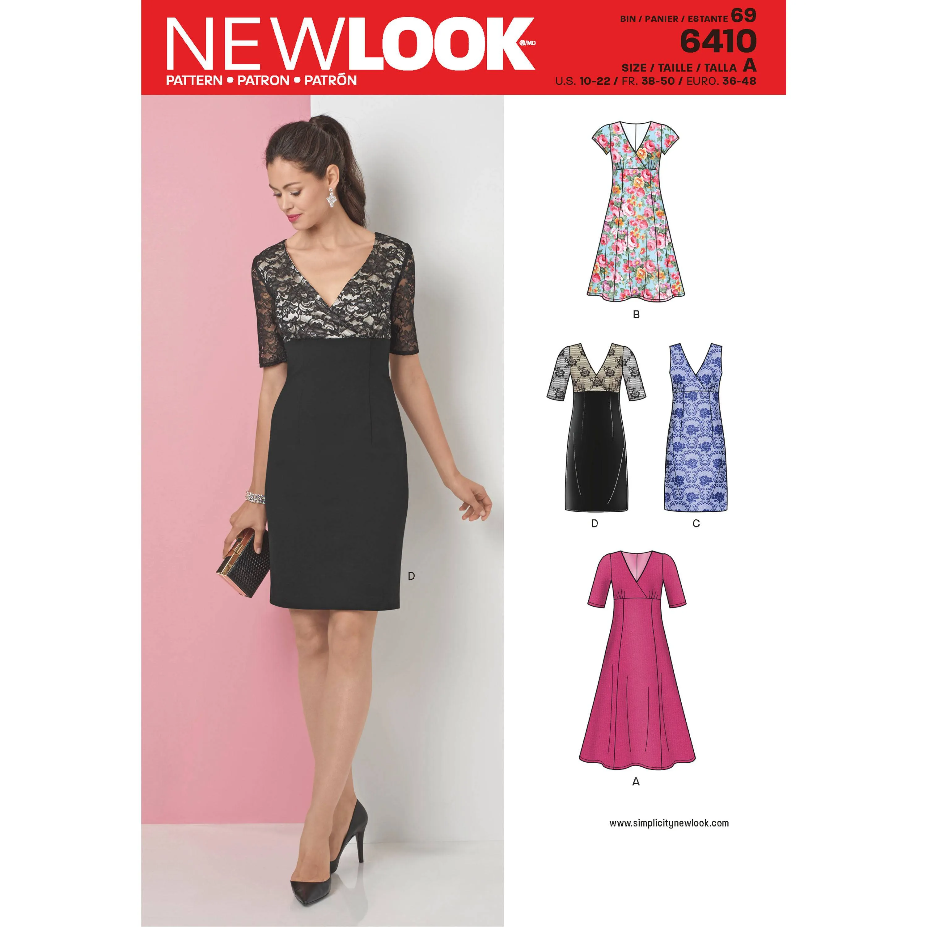 6410 Misses' Dress with Skirt and Fabric Variations