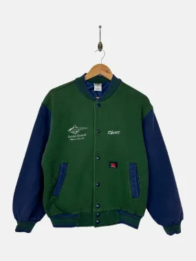 90's Green Embroidered Vintage Bomber Jacket Size 8