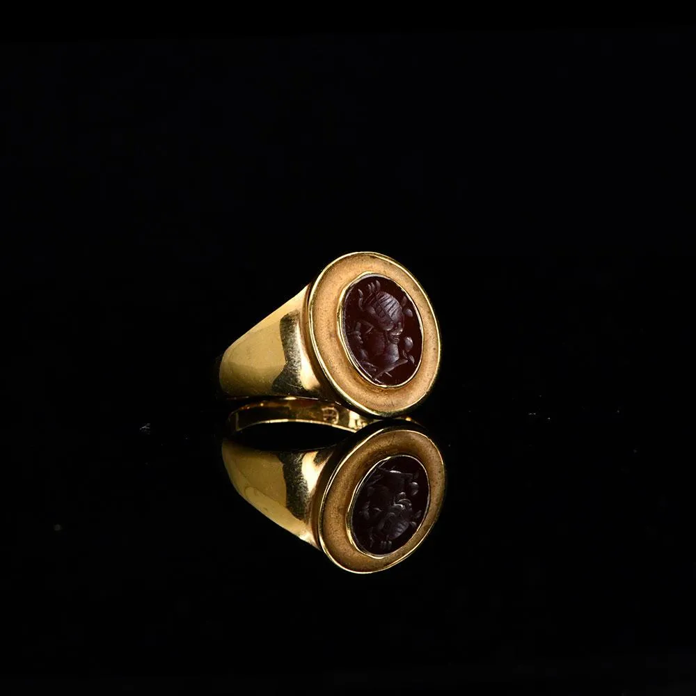 A Neo-Classical Red Jasper Intaglio Ring, ca. 19th century