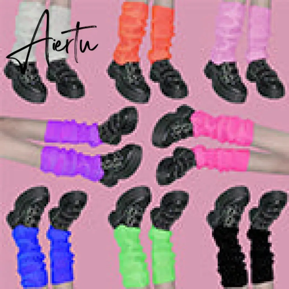 Aiertu Furry Leg Warmers Y2K Goth White Faux Fur Leg Warmers Boot Covers Lady Cute Jk Knee-length Hipster Warm Sock Fashion Socks