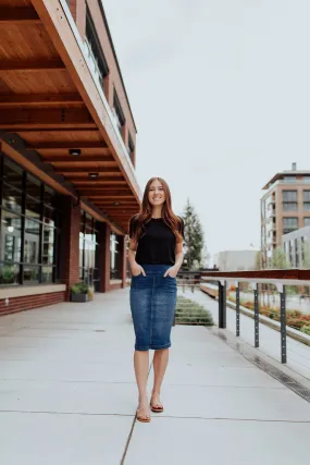 All Day Every Day Denim Skirt in Indigo