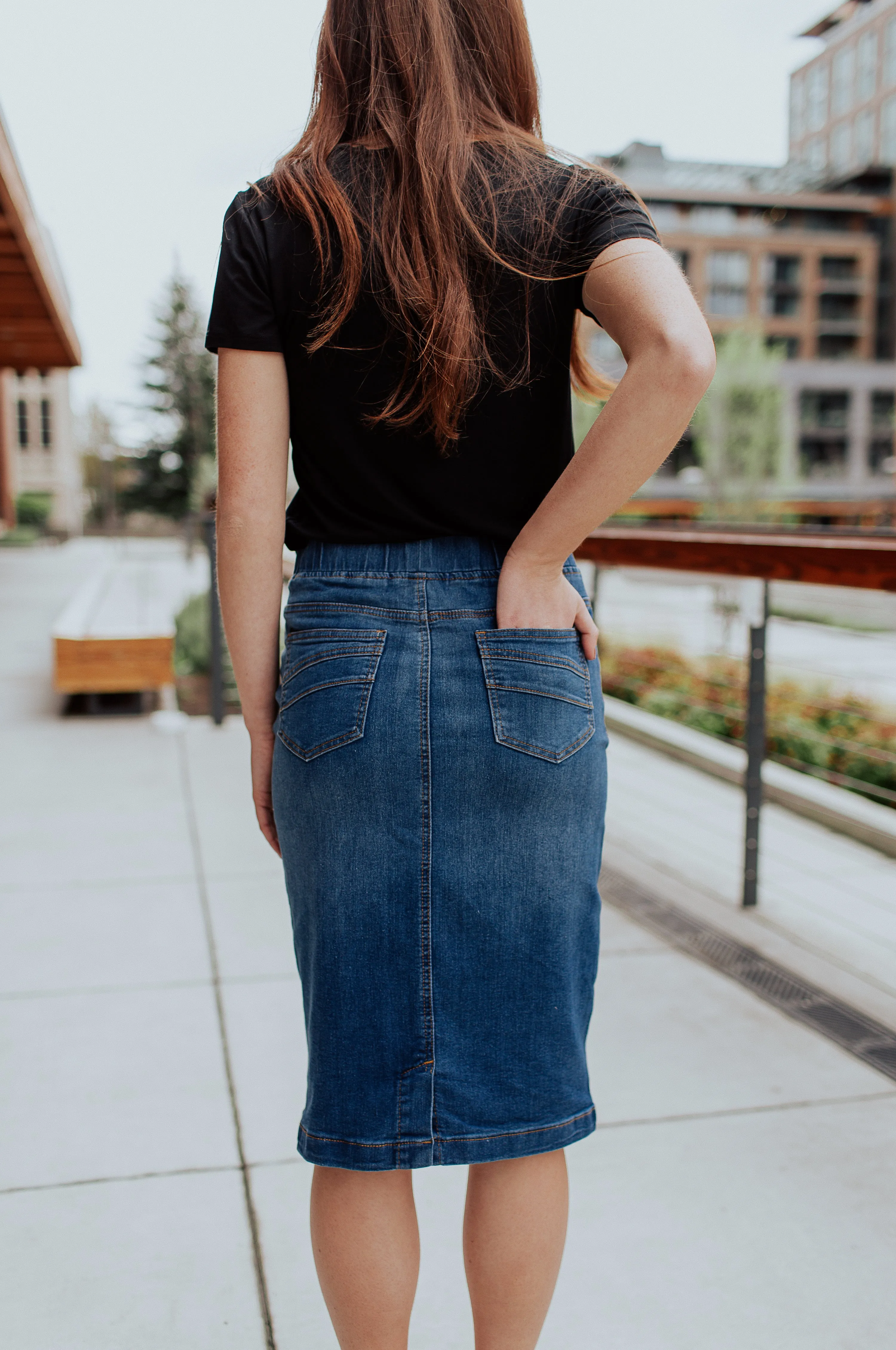 All Day Every Day Denim Skirt in Indigo