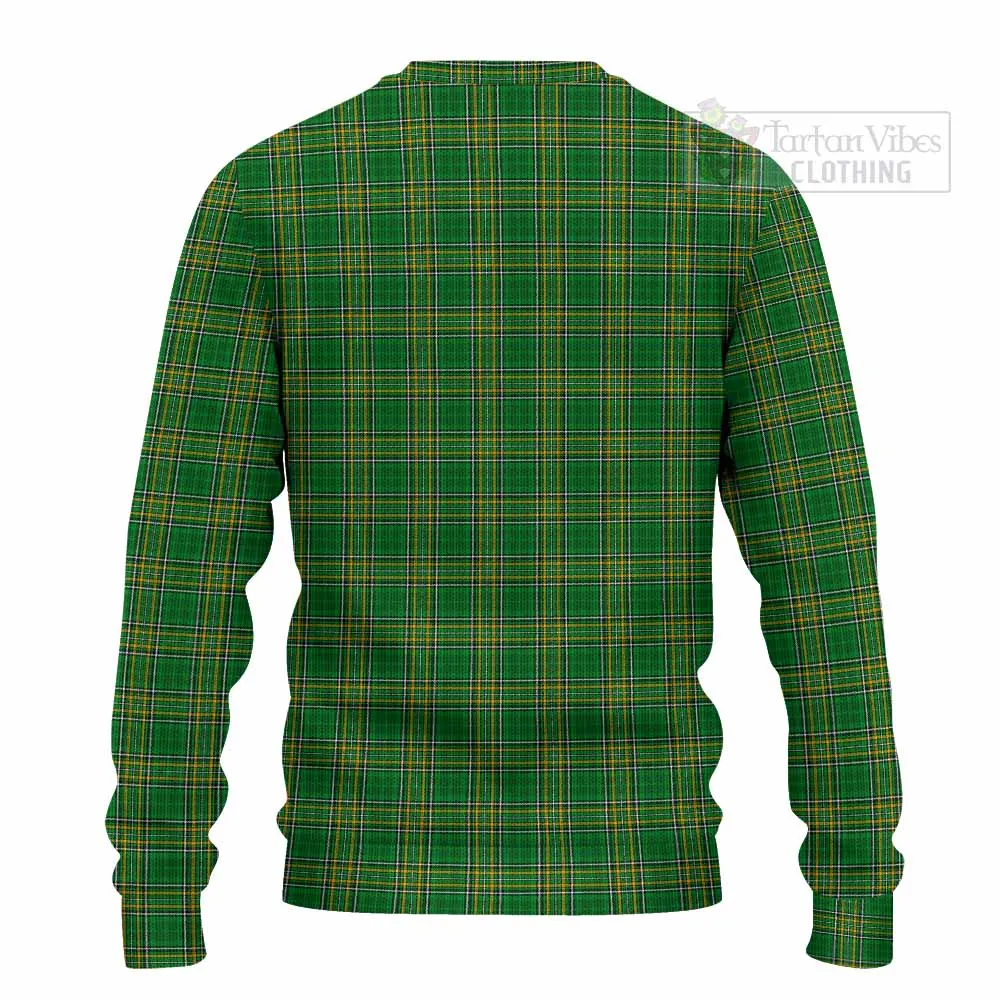 Amory Irish Clan Tartan Knitted Sweater with Coat of Arms