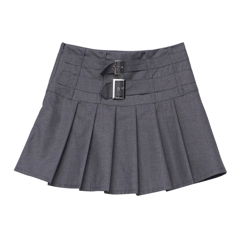 Amozae misunderstood outfit Loopin Summer Hot Girl Wear High Waist Skirt College Style Short Skirt Anti-Exposure Slimming A- line Pleated Skirt