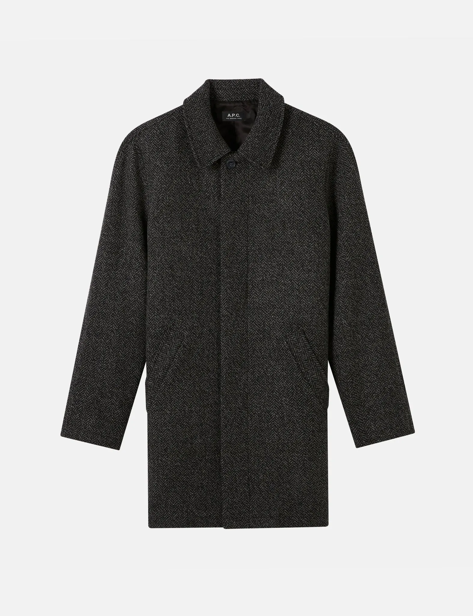 A.P.C. Pete Mac Overcoat - Anthracite Grey