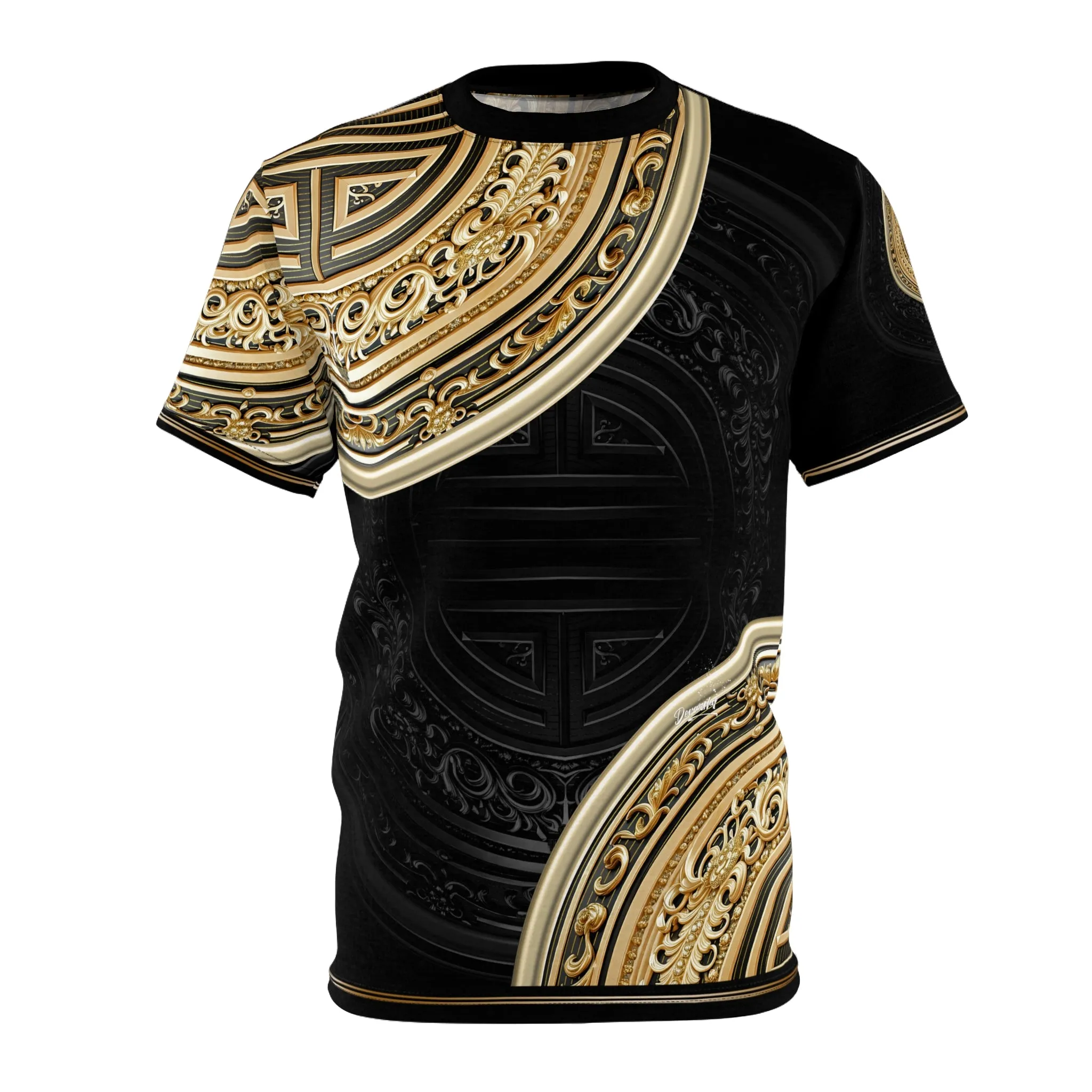 Asymmetrical Mandala T-Shirt Unisex Tee All Over Print T-Shirt Gold Mandala Tee Unisex T-Shirt Black T-Shirt