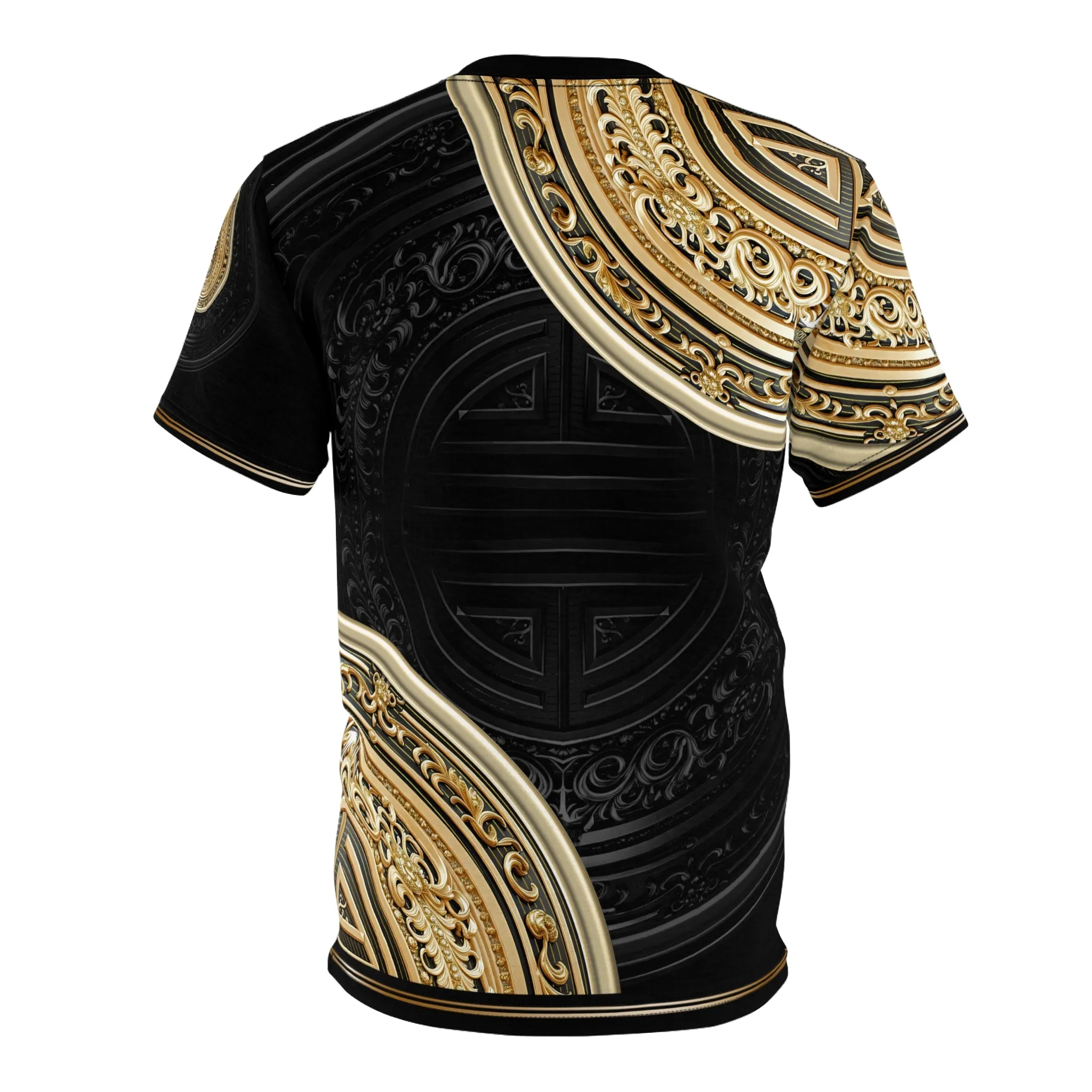 Asymmetrical Mandala T-Shirt Unisex Tee All Over Print T-Shirt Gold Mandala Tee Unisex T-Shirt Black T-Shirt