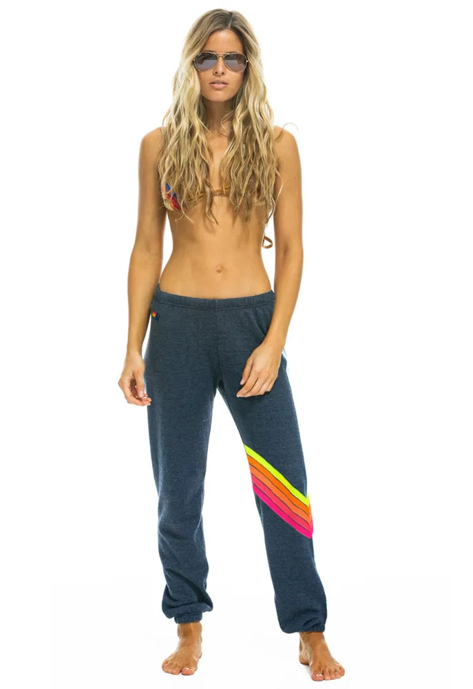 Aviator Nation Chevron 5 Sweatpant in Heather/Neon Rainbow