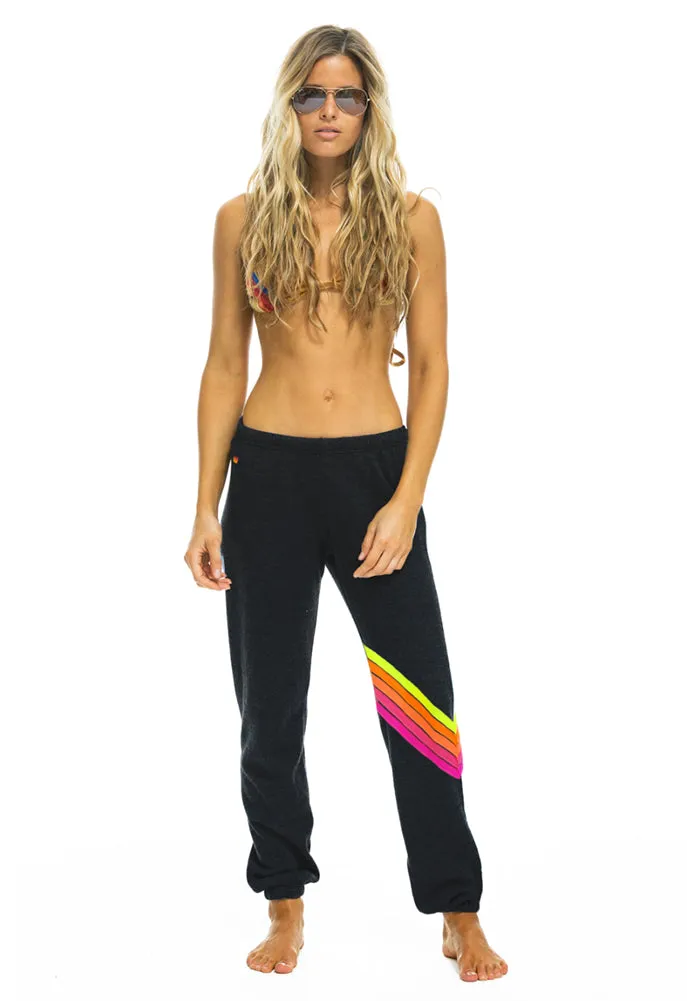 Aviator Nation Chevron 5 Sweatpant in Heather/Neon Rainbow