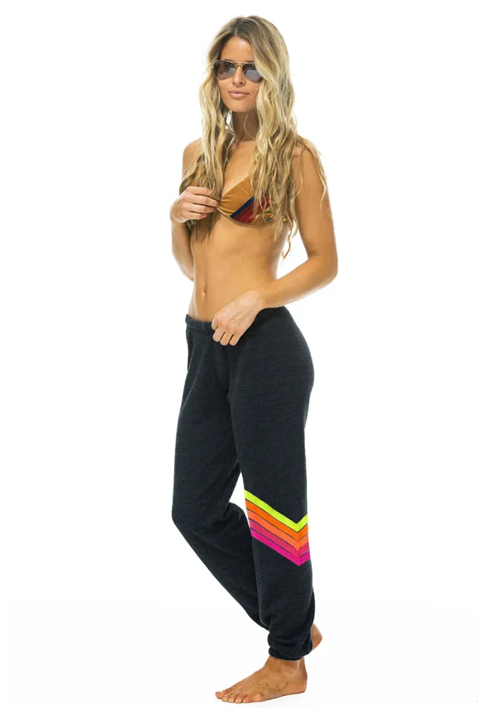 Aviator Nation Chevron 5 Sweatpant in Heather/Neon Rainbow