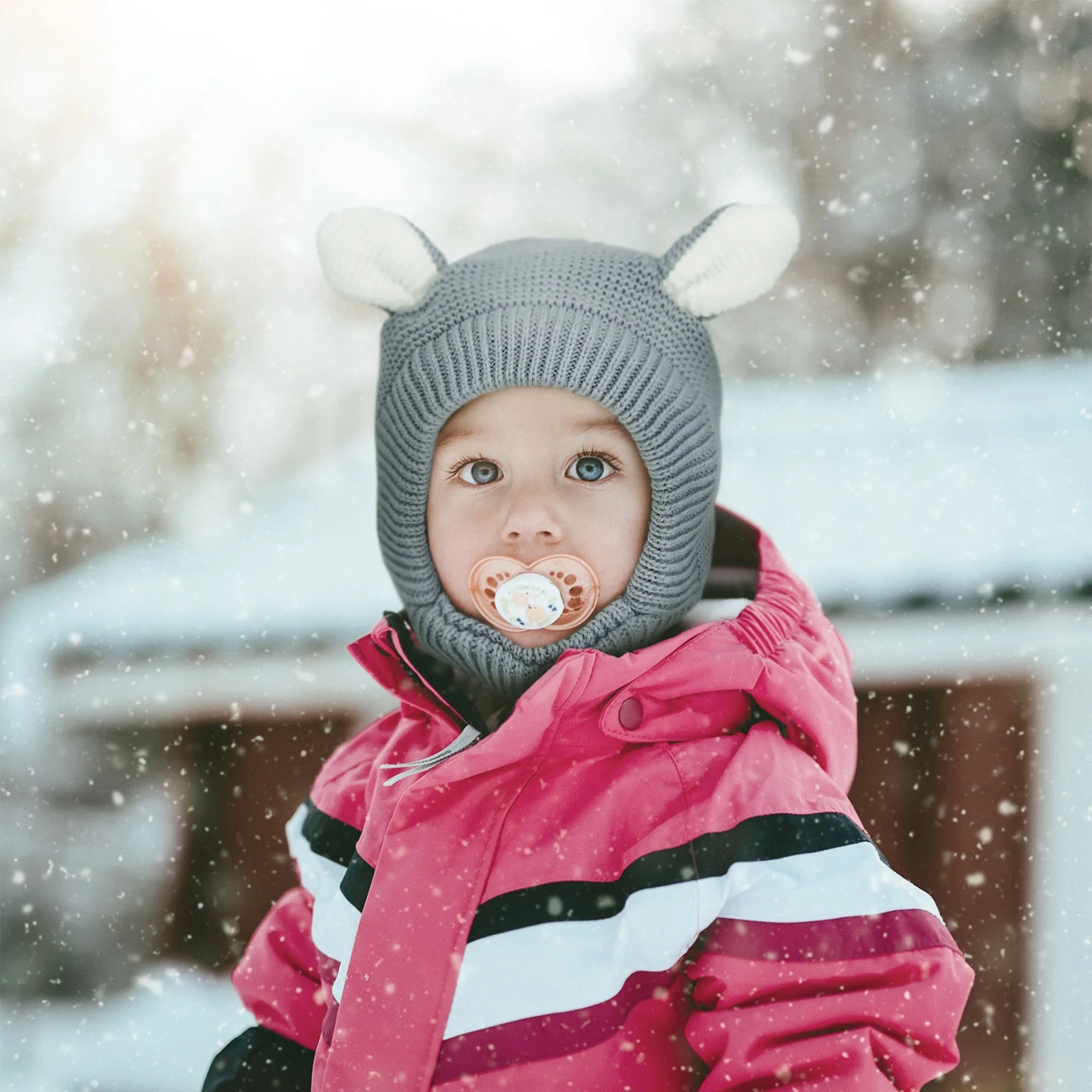 Baby Winter Knit Hat Earflap Toddler Fleece Lined Hat | Navy