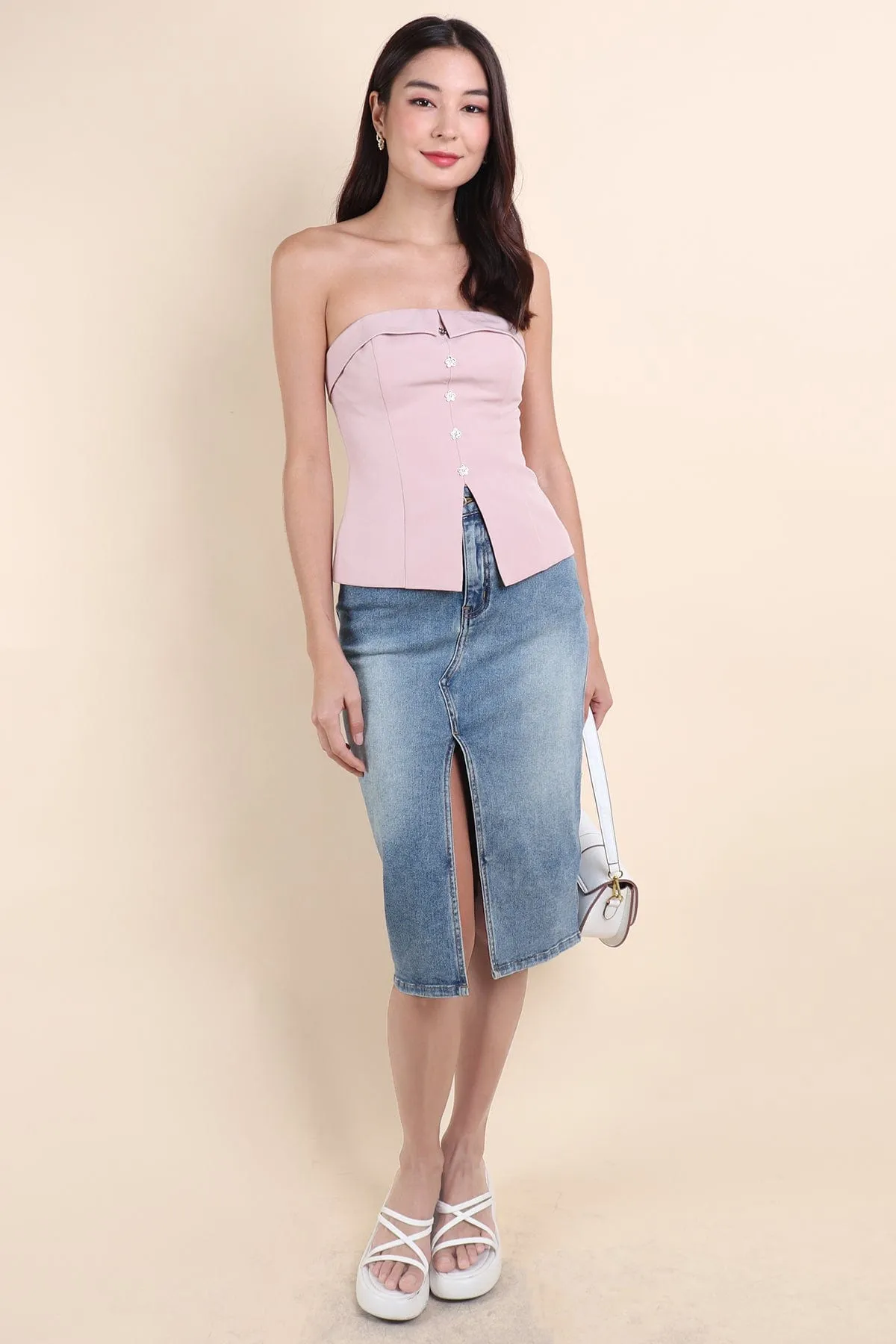 BAILEY FLAP TUBE TOP IN PINK