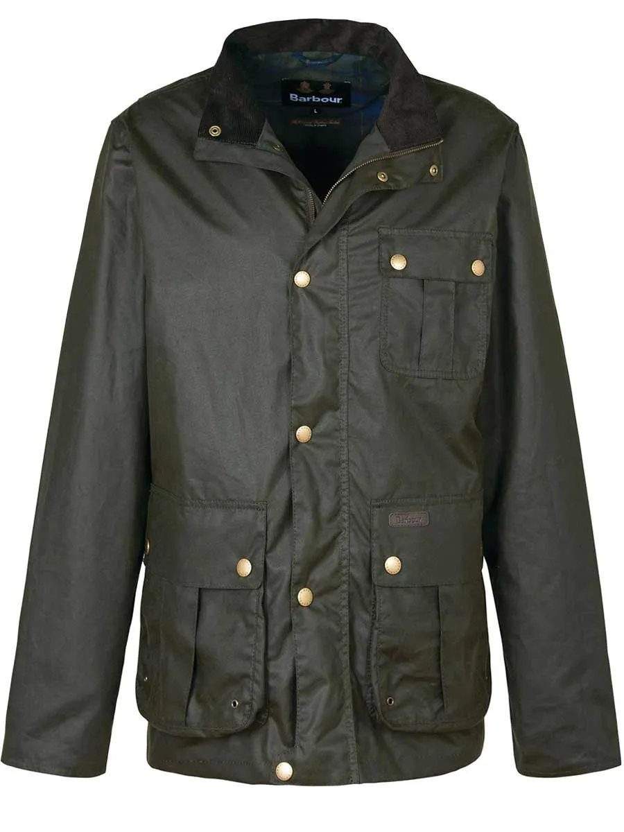 BARBOUR Dunlin Waxed Jacket - Mens - Olive