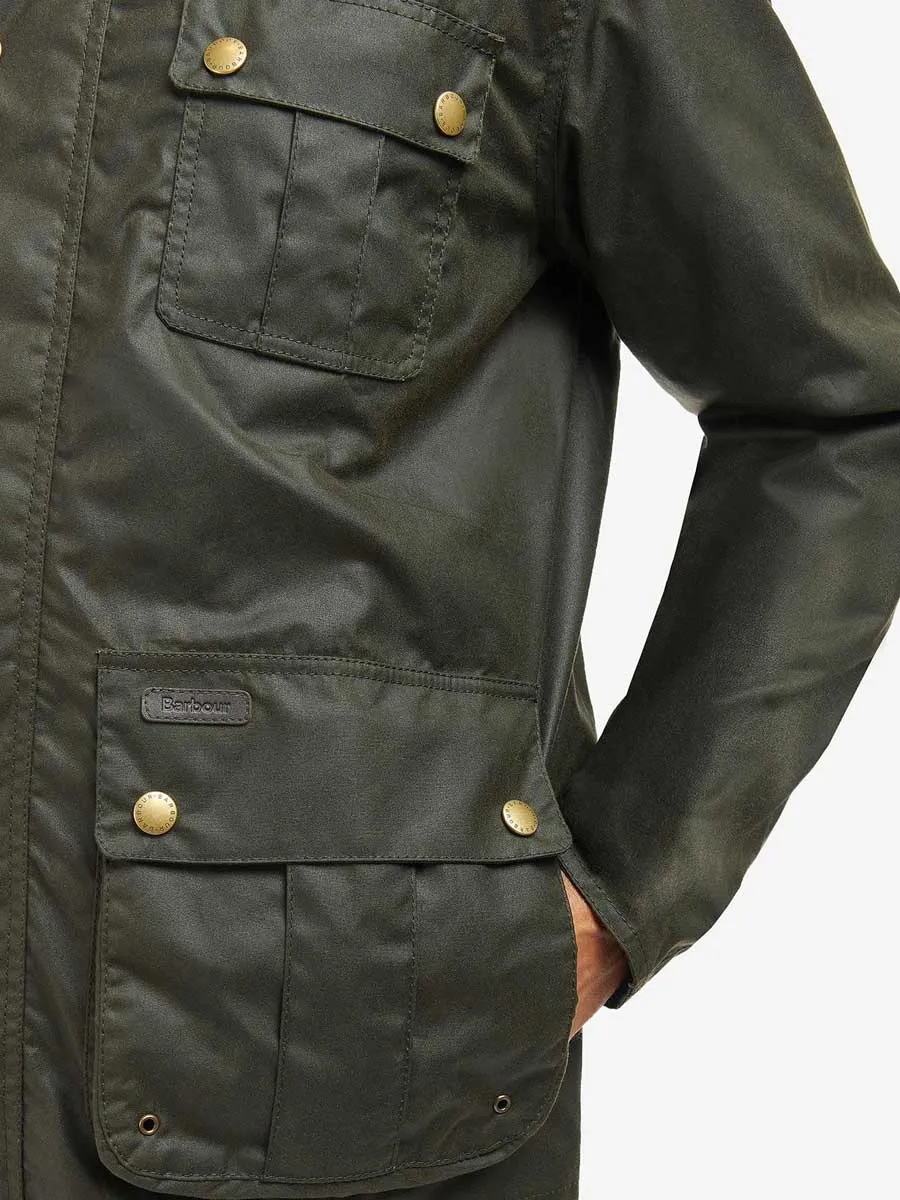 BARBOUR Dunlin Waxed Jacket - Mens - Olive