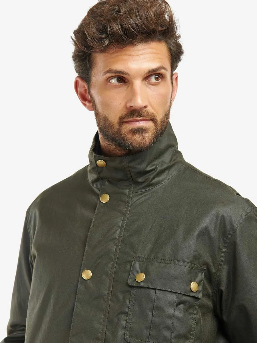 BARBOUR Dunlin Waxed Jacket - Mens - Olive