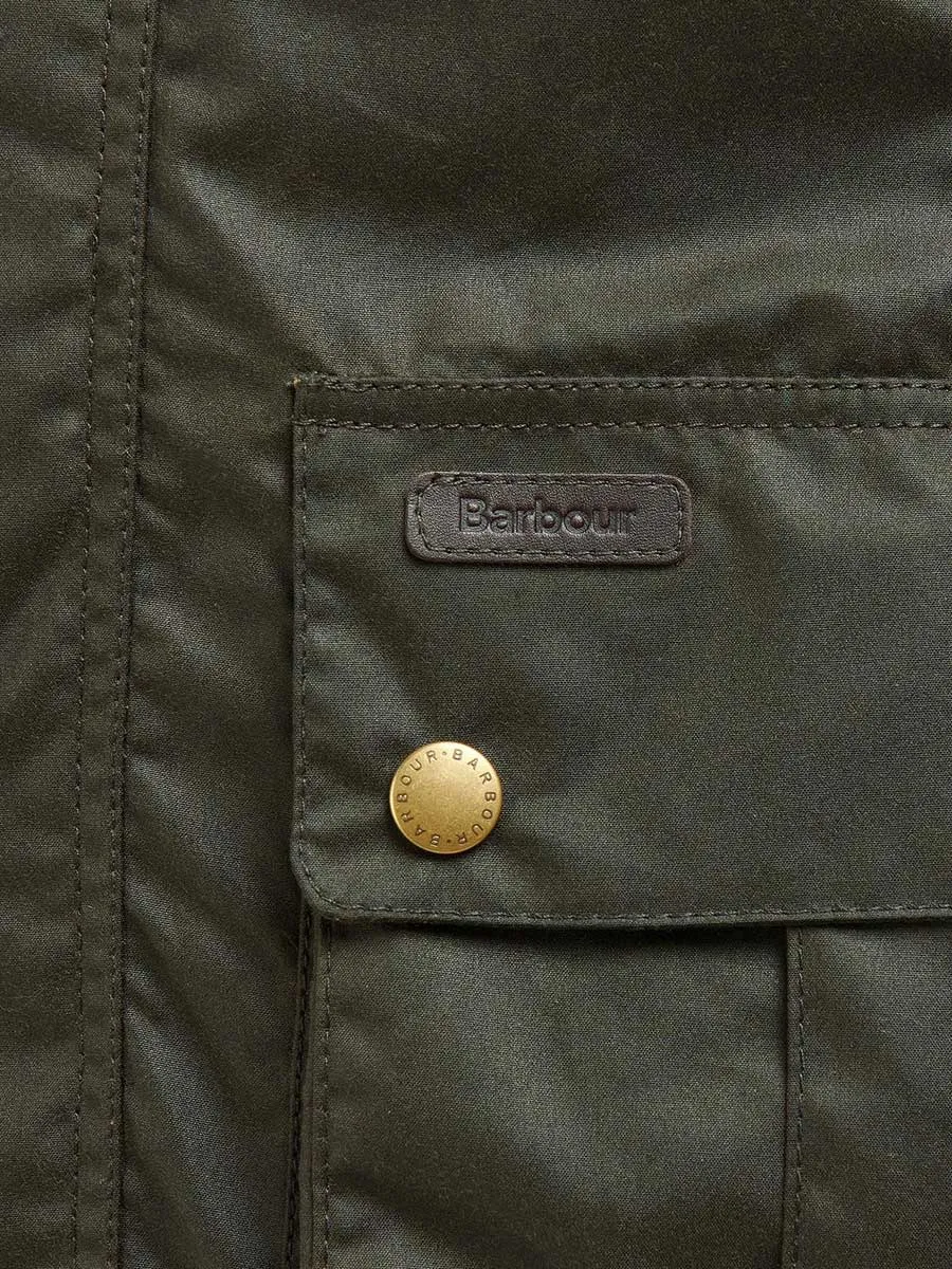 BARBOUR Dunlin Waxed Jacket - Mens - Olive