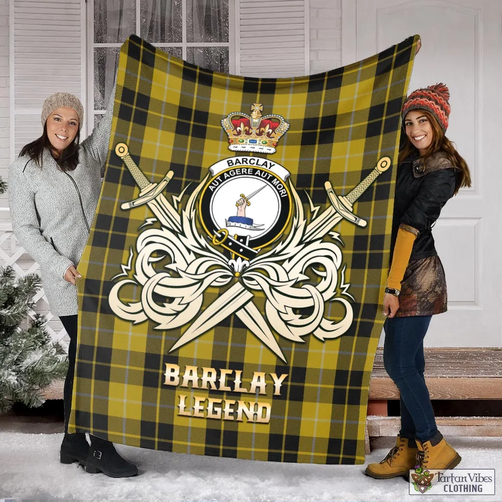 Barclay Dress Tartan Blanket with Clan Crest and the Golden Sword of Courageous Legacy