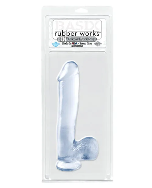 Basix Rubber Works 10" Dong w/ Suction Cup