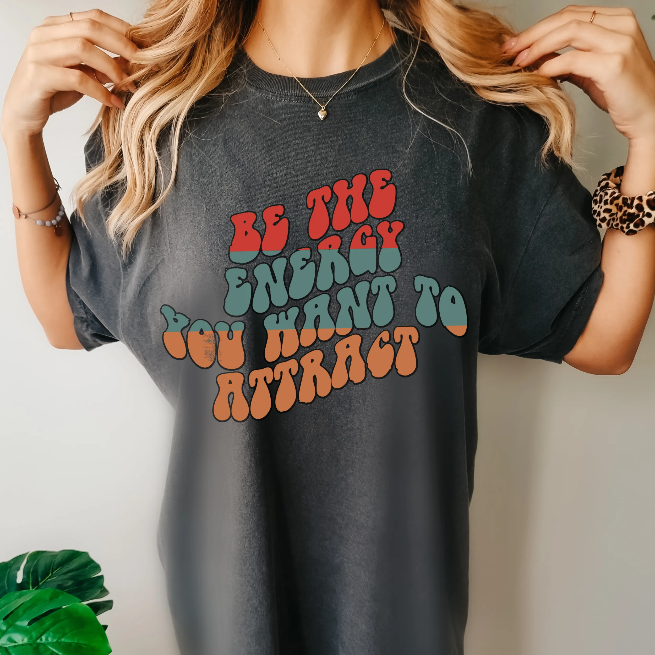 Be The Energy You Want To Attract Tee, Retro Comfort Colors® T-shirt, Sprin Yoga Meditation T-Shirt in Five Colors, Trendy Summer Tee