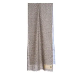 BEIGE DOUBLE PATTERNED WOOL AND SILK SCARF