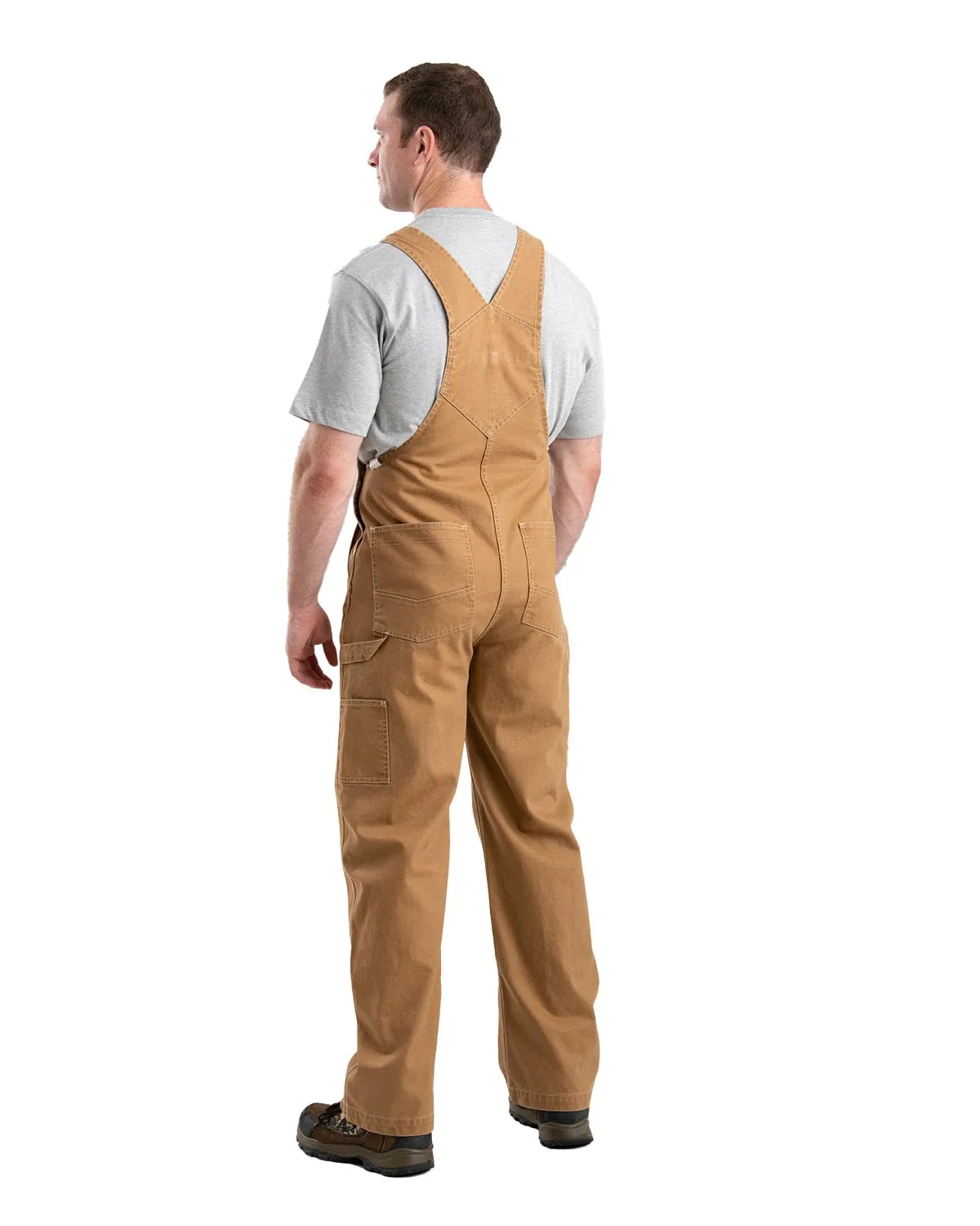 Berne Mens Vintage Washed Brown Duck 100% Cotton Bib Overall