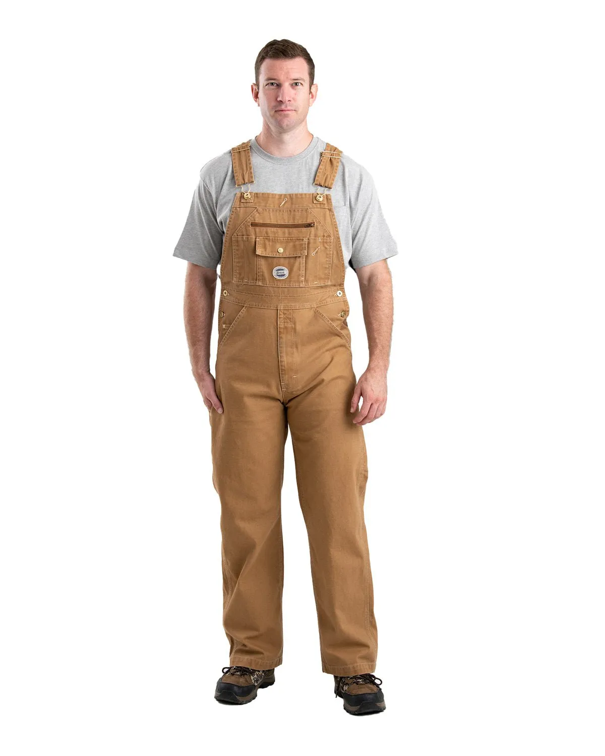 Berne Mens Vintage Washed Brown Duck 100% Cotton Bib Overall