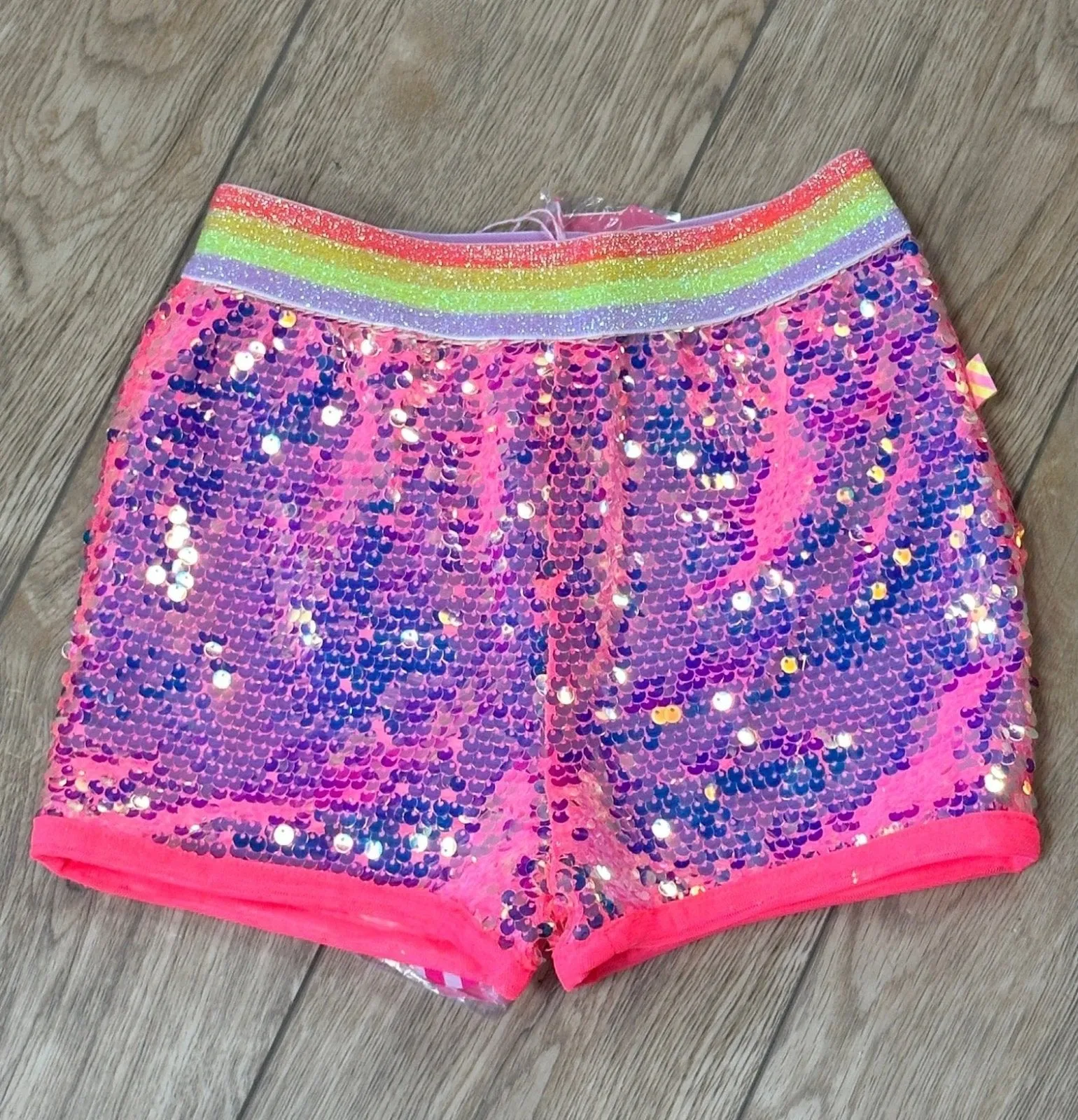 Billieblush Pink Sequin Shorts With Glittered Crown