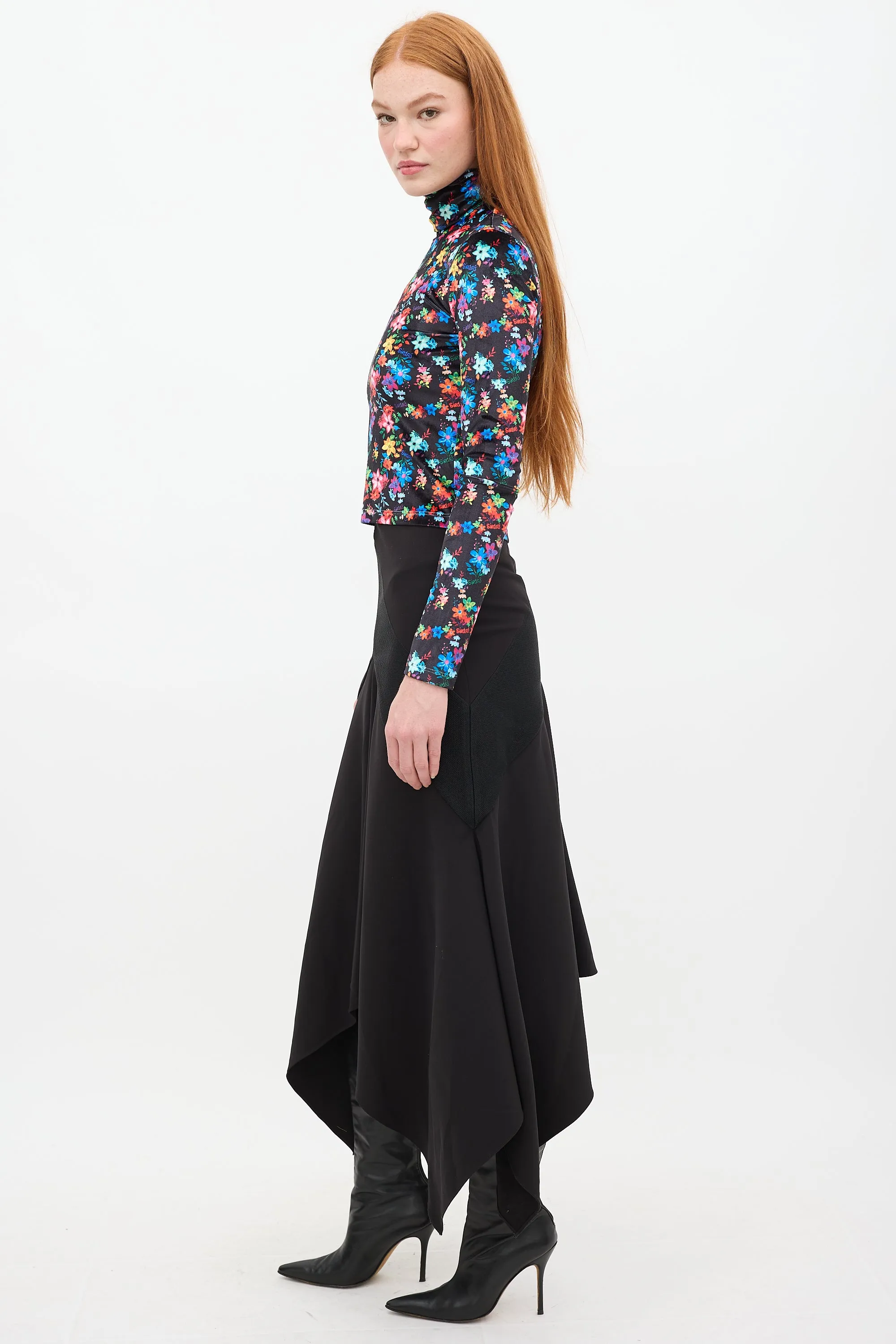 Black & Multi Floral Velvet Cody Top