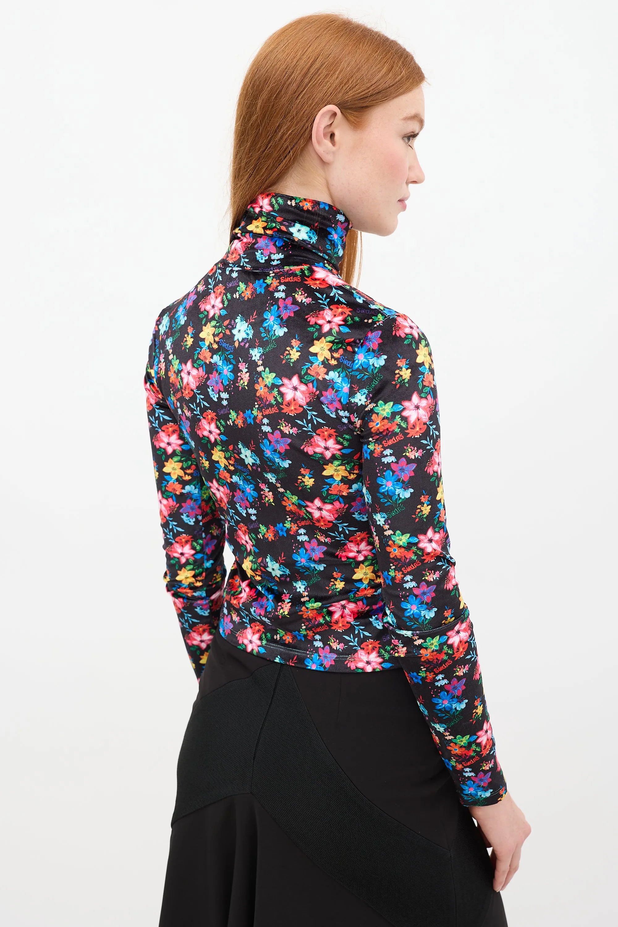 Black & Multi Floral Velvet Cody Top