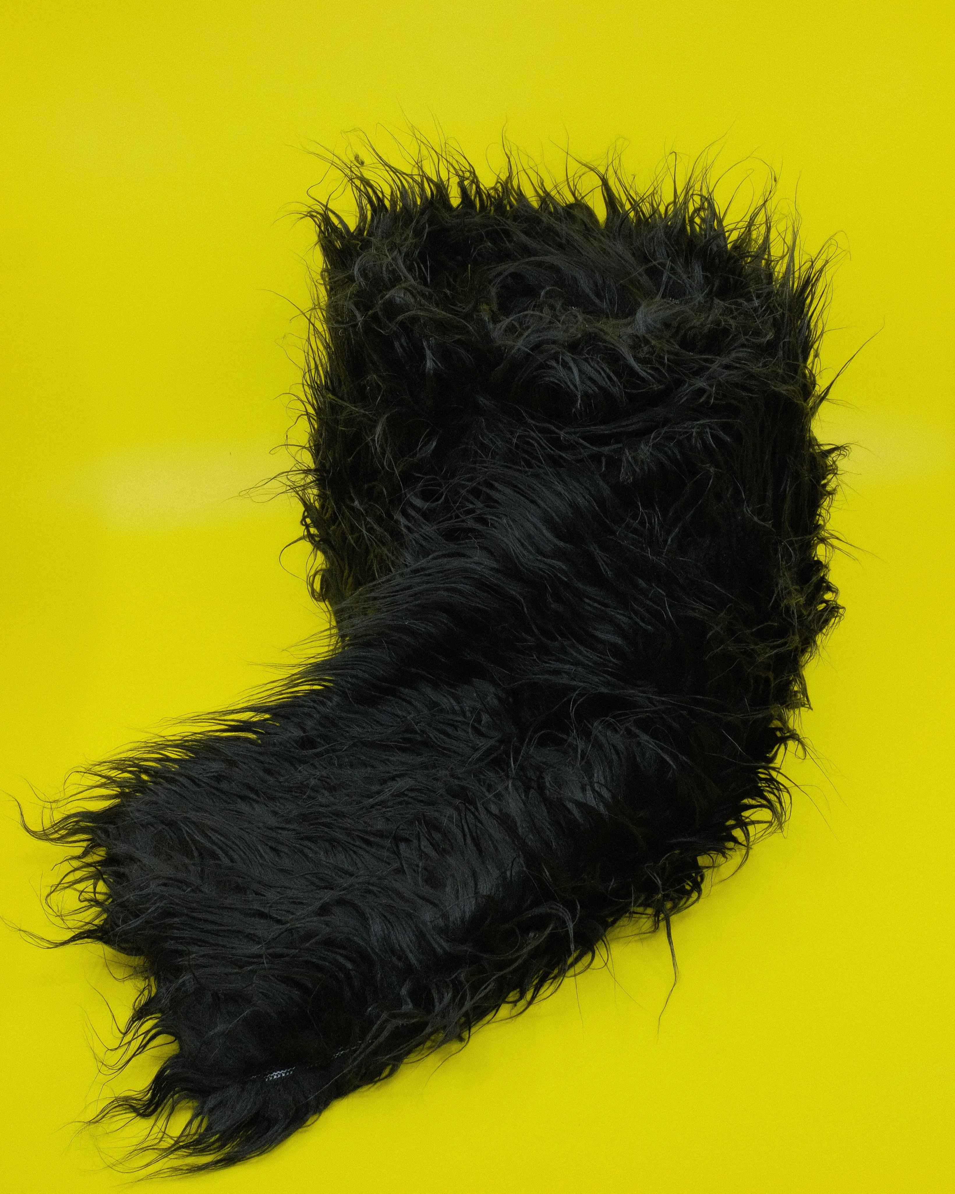 Black Fake Fur Floss Scarf