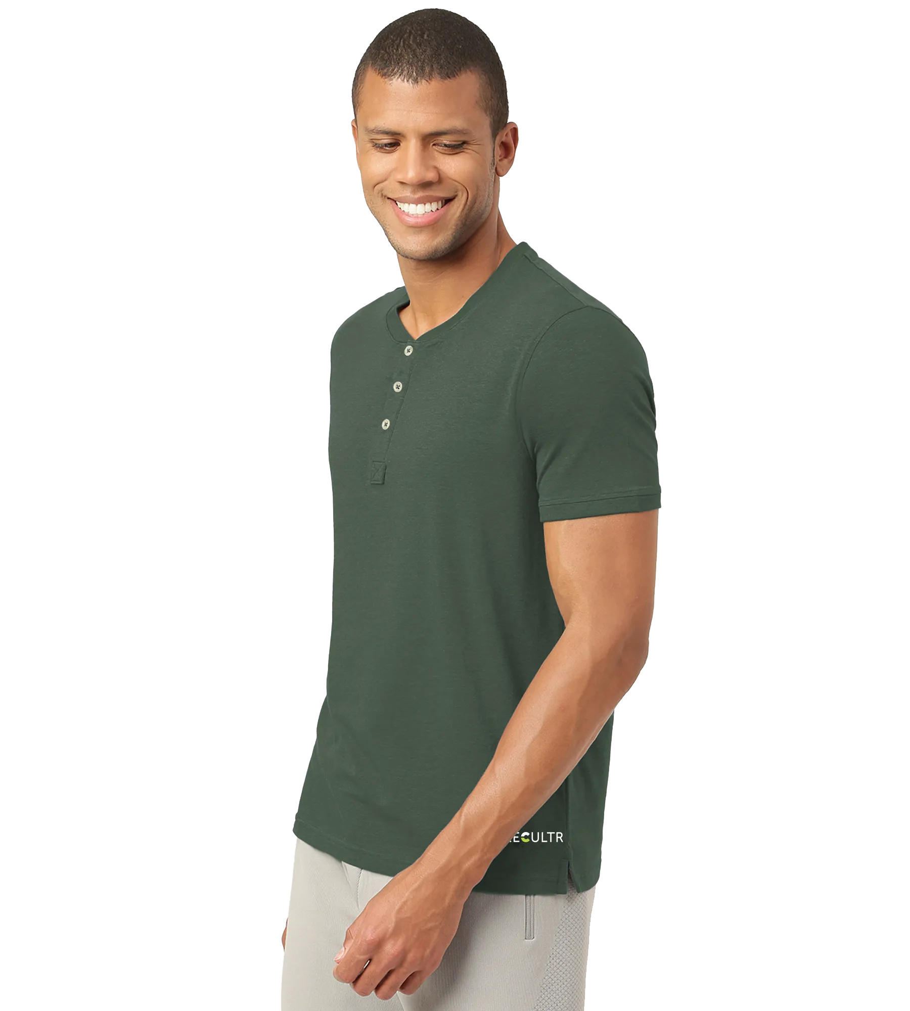 Black Forest Green Henley 2.0 - Half Sleeves (Pack Of 1)