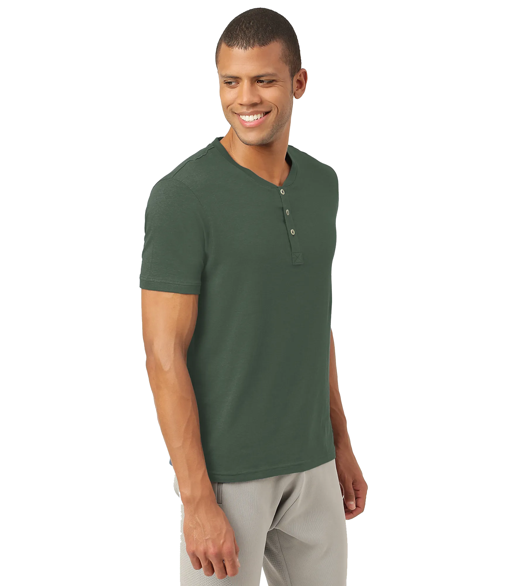 Black Forest Green Henley 2.0 - Half Sleeves (Pack Of 1)