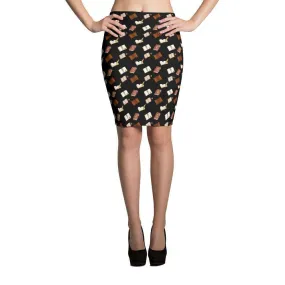 Black Skirts with Pattern design for book lovers FRA Exclusive