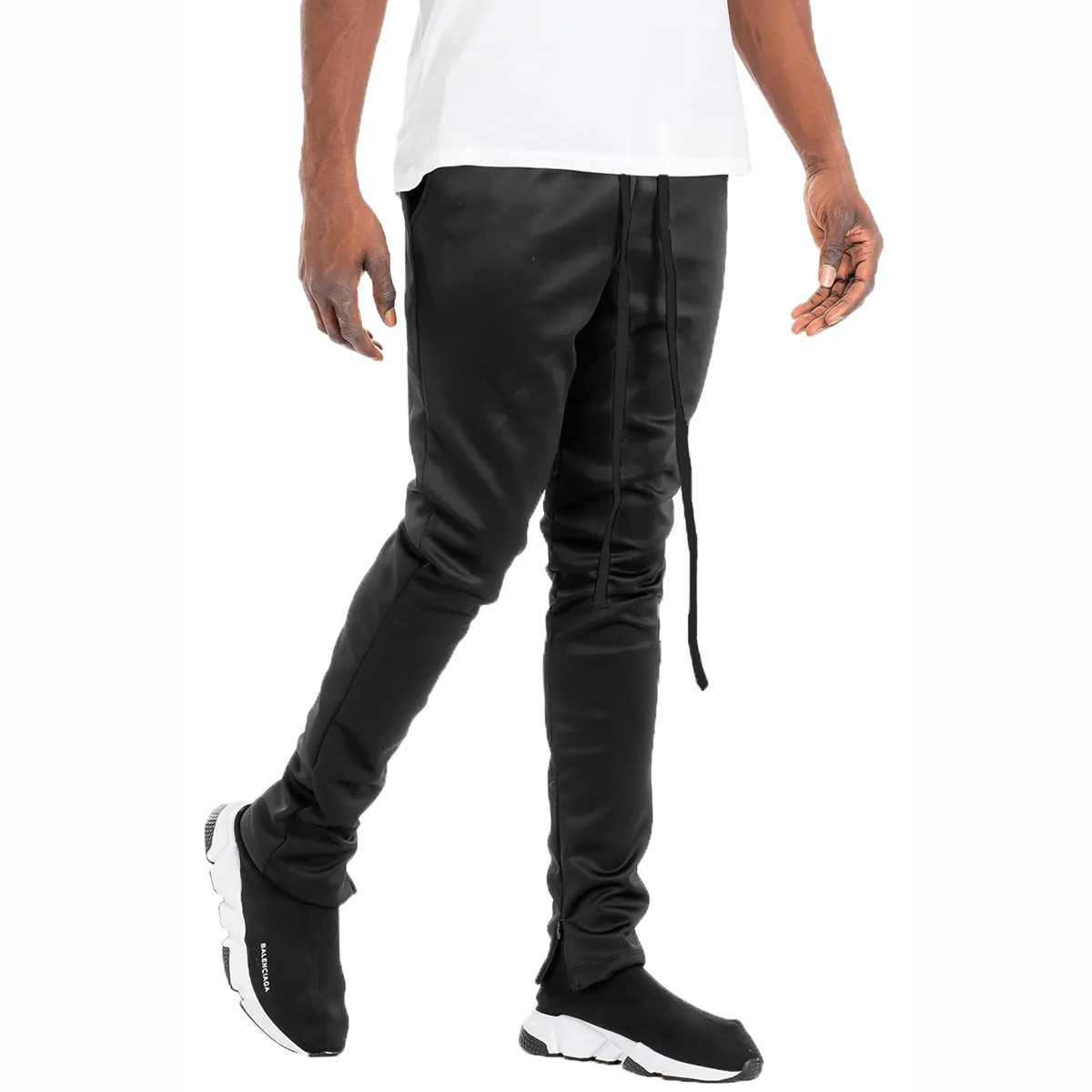 Black Solid Track Pant