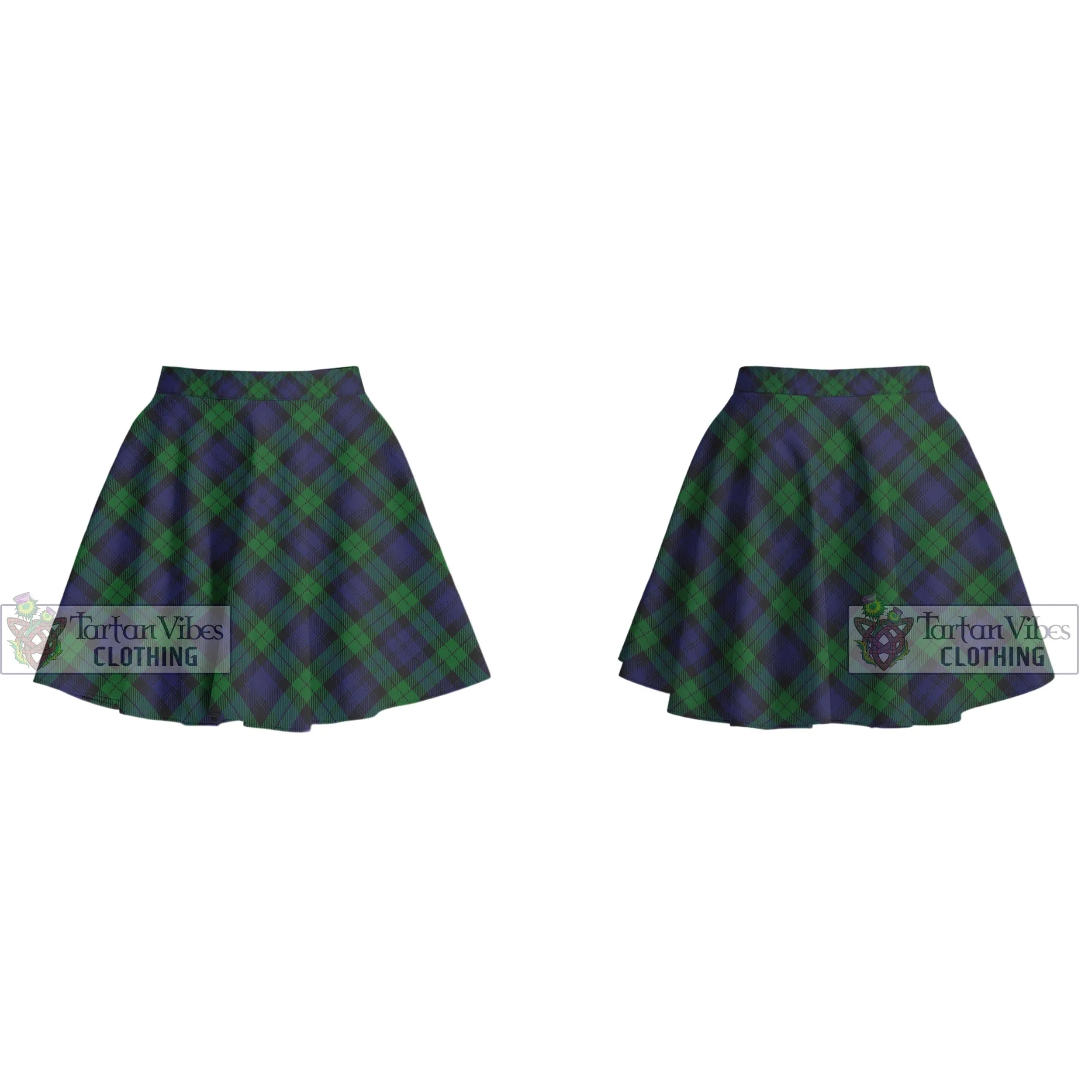 Black Watch Tartan Women's Plated Mini Skirt