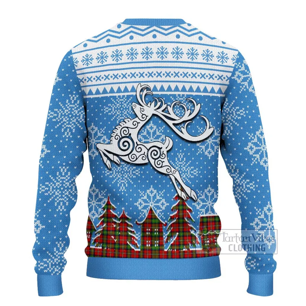 Boyd Clan Christmas Ugly Sweater with Tartan and Celtic Reindeer Style