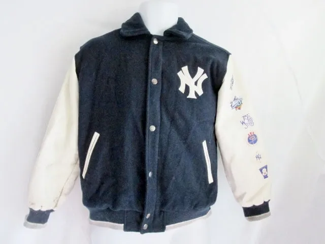 Boys 26-Time YANKEES WORLD SERIES BASEBALL Bomber Varsity Jacket Coat 12/14