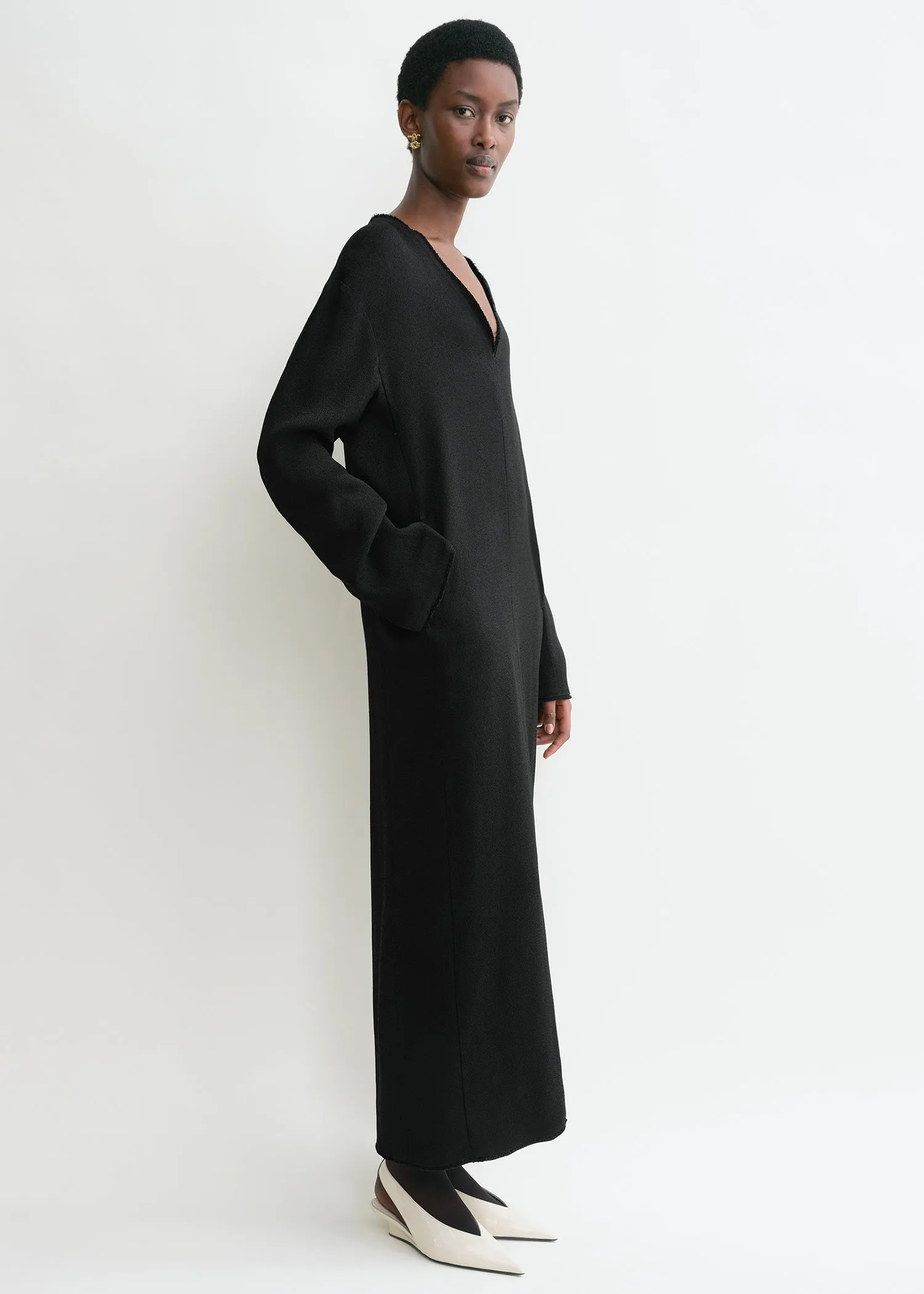 Broad sablé dress black