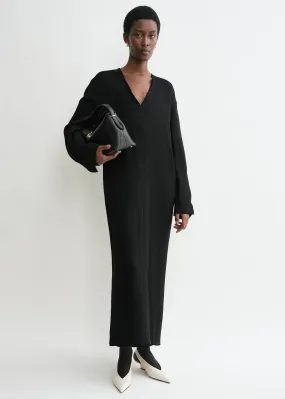 Broad sablé dress black