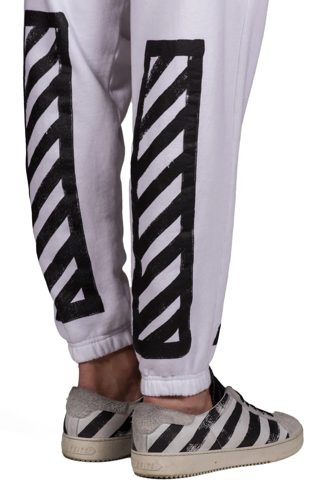 Brushed Diagonals Pants White