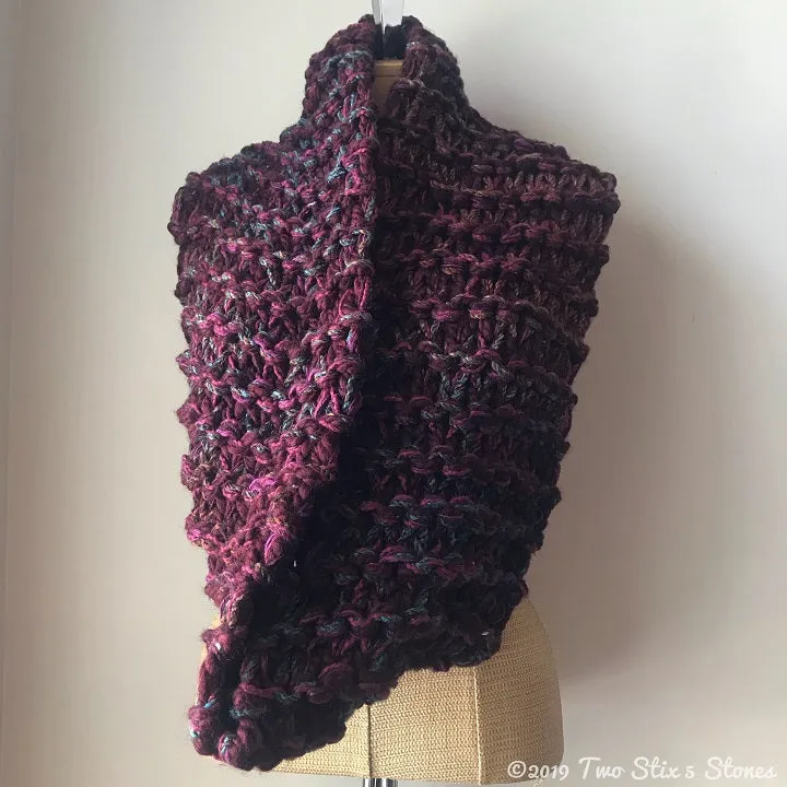 Burgandy Tweed Chunky Infinity Scarf