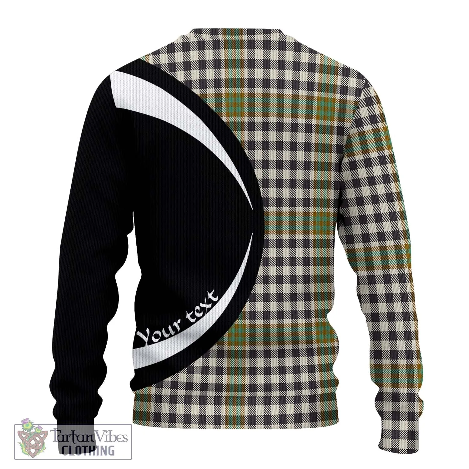 Burns Check Tartan Ugly Sweater with Family Crest Circle Style