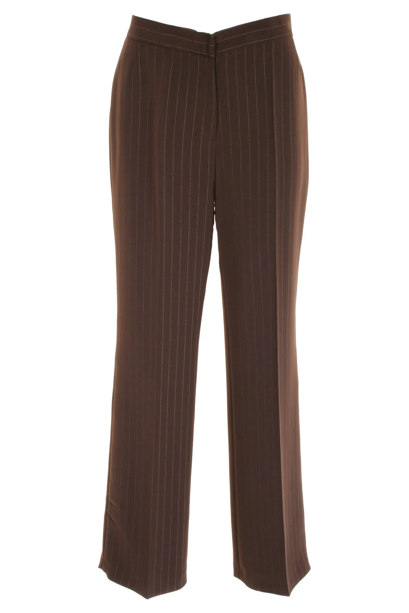 Busy Clothing Womens Smart Brown Stripe Trousers