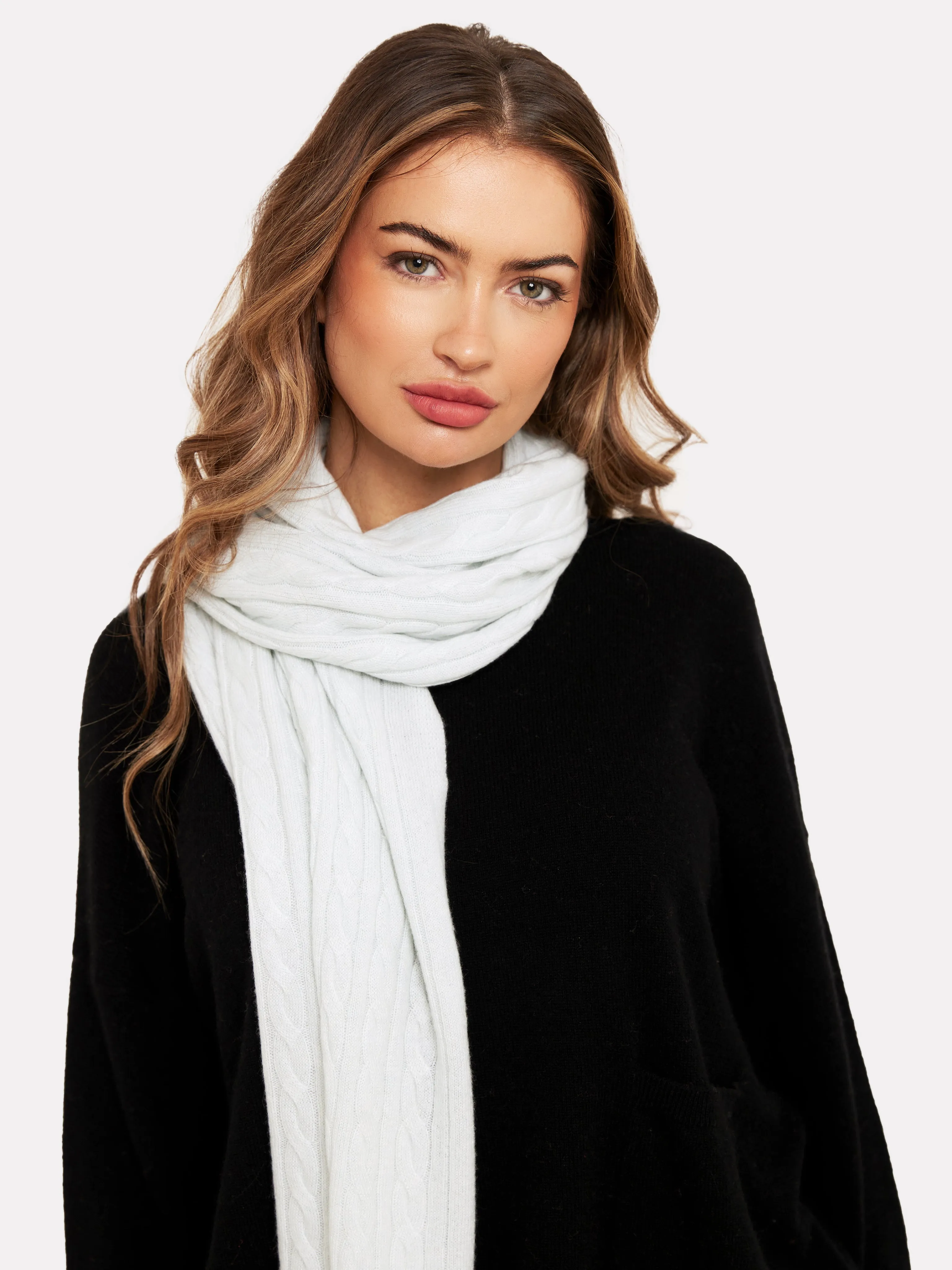 Cable Knit Cashmere Scarf