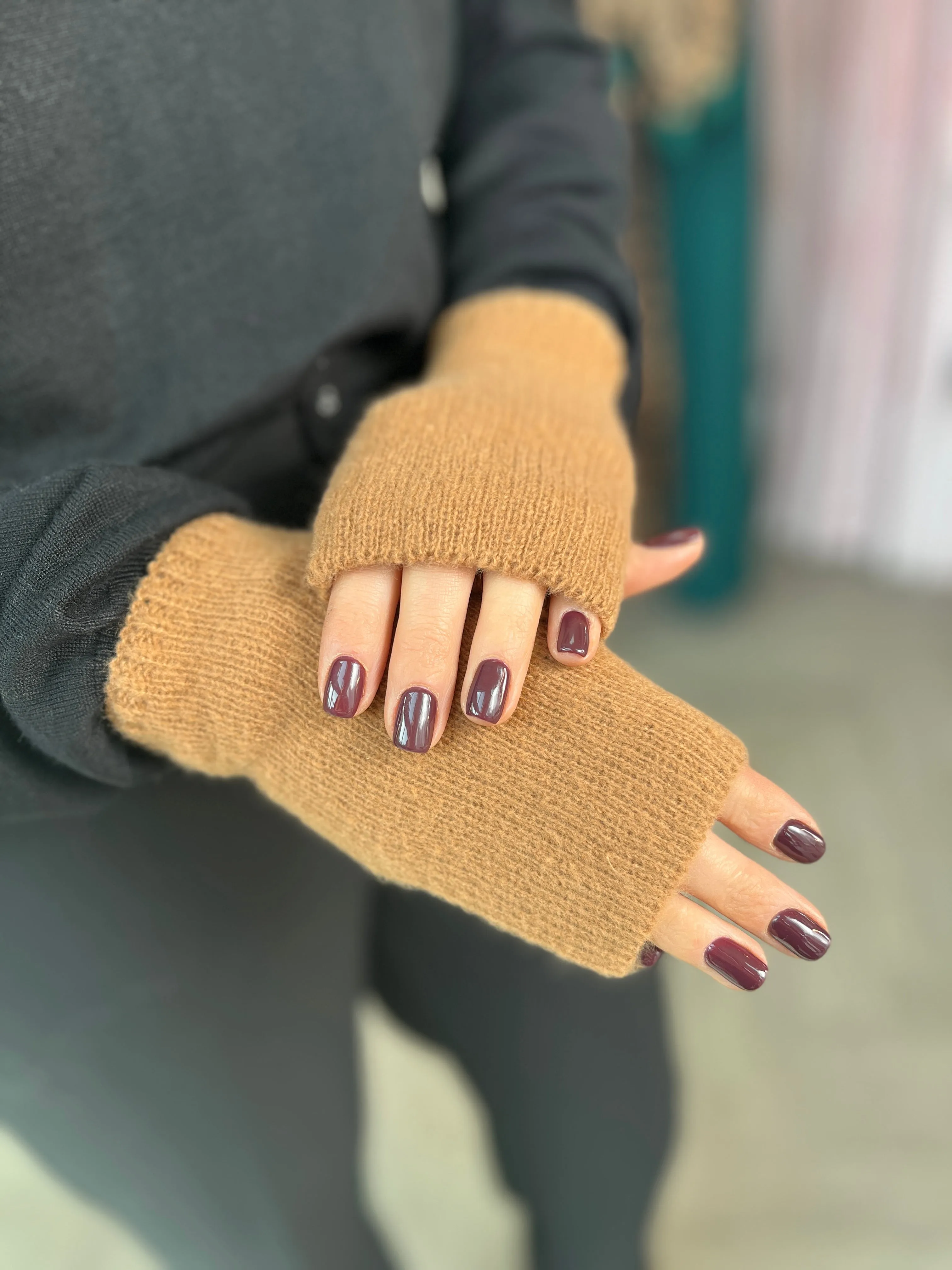 Camel Fingerless Gloves