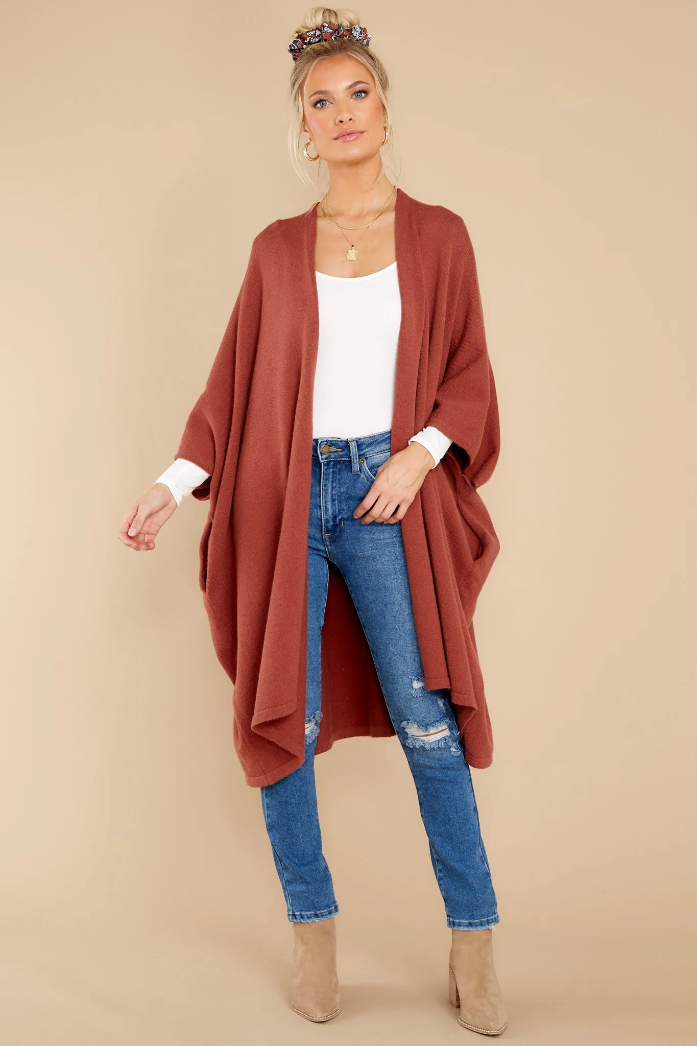 Carefree Days Rust Cardigan