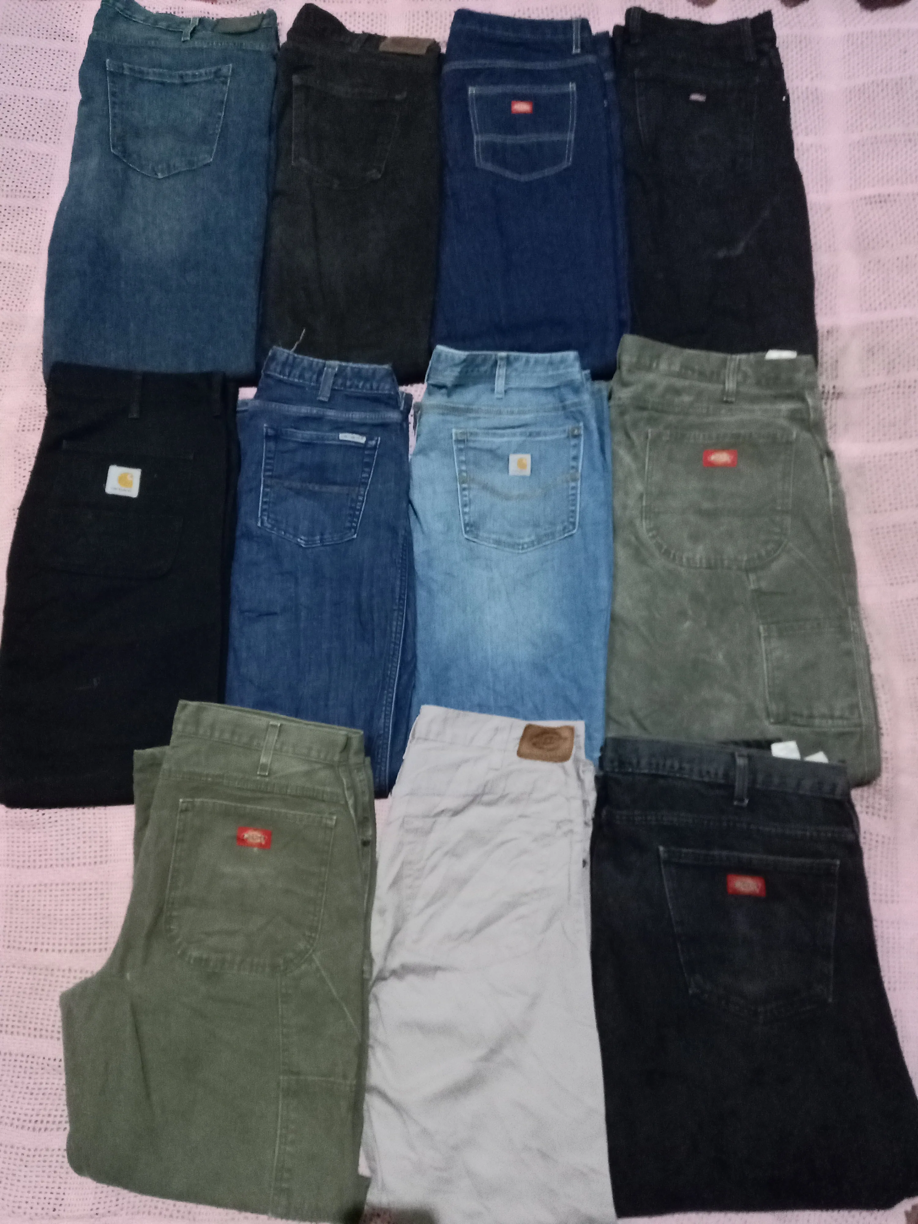 Carhartt and Dickies Pants, 11 Pieces