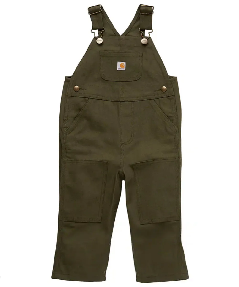 Carhartt Toddler Washed Canvas Duck Bib Overalls (2T-4T) - Olive